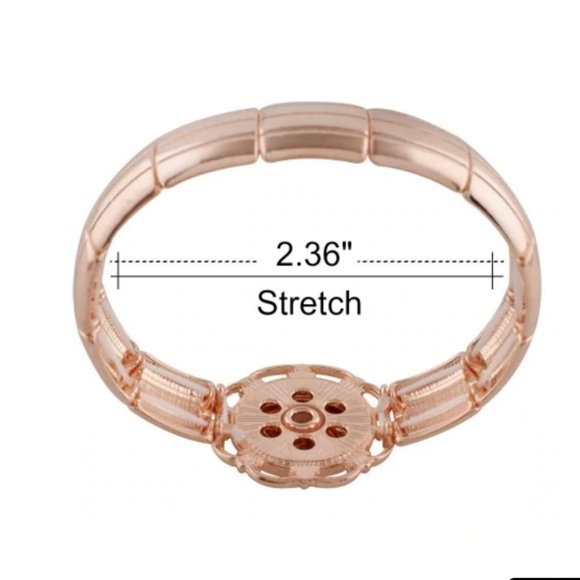 Snap Charm Rose Gold Stretch Bracelet Includes One Standard Size Snap 20mm - Picture 2 of 5